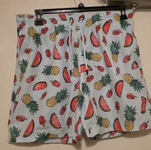 Broken Threads Surf Fruit Print Swim Shorts